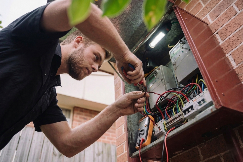 Illawong electrician performing electrical work